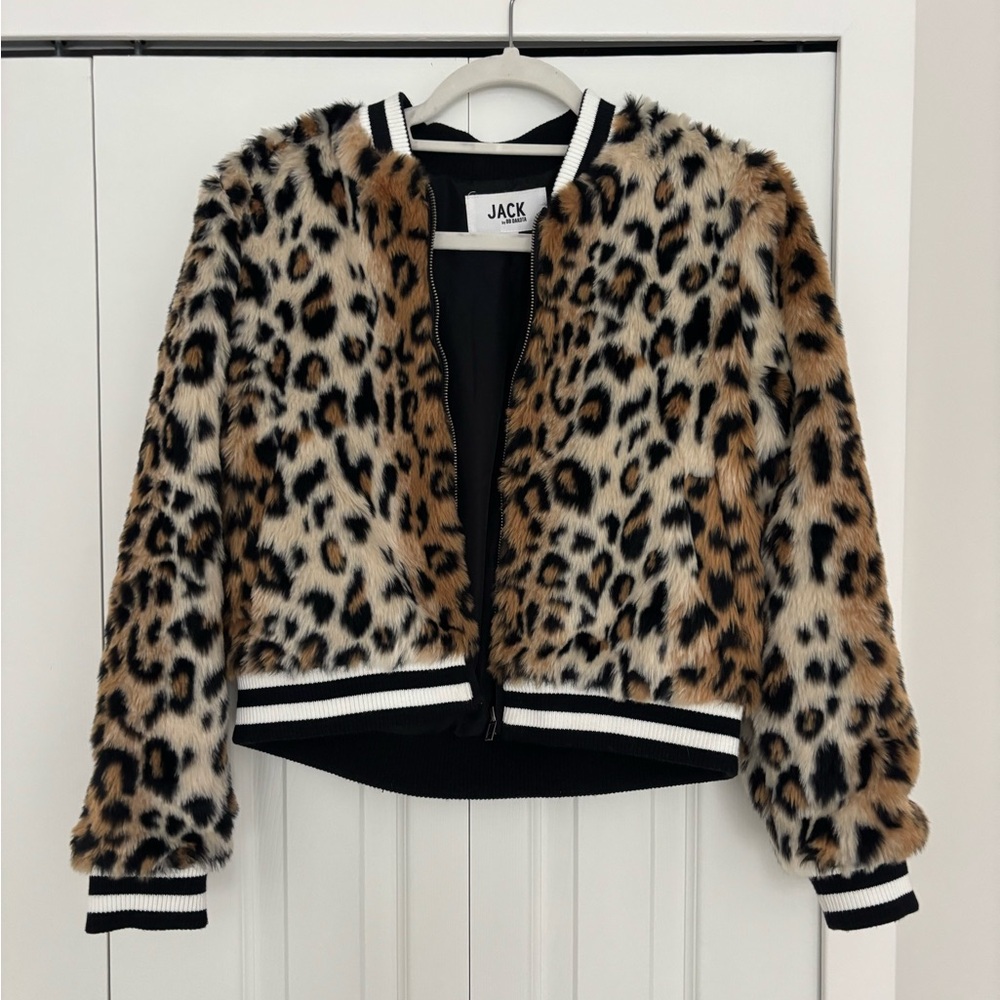 Jack by BB Dakota Leopard Print Bomber Jacket